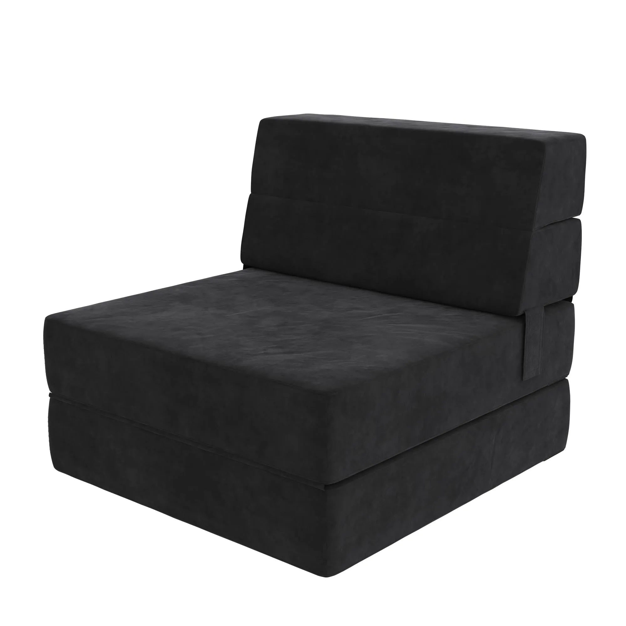 Novogratz The Flower Microfiber Modular Chair & Lounger - Black|Fauteuil modulaire et chaise longue The Flower de Novogratz en microfibre - noir