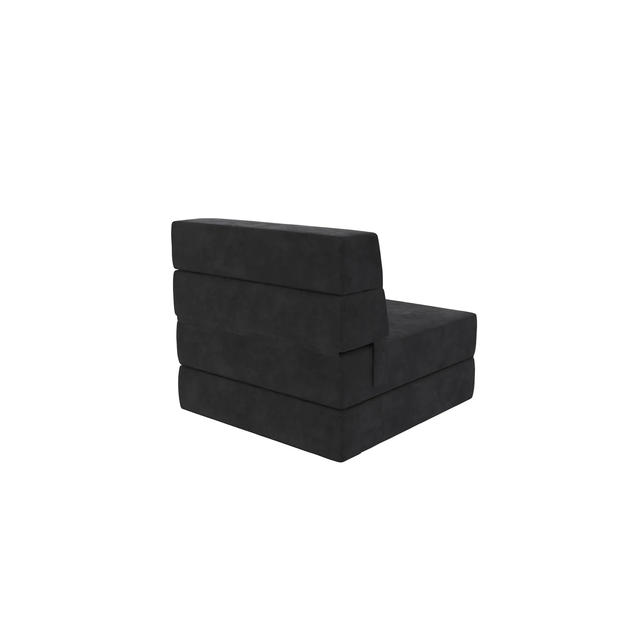 Novogratz The Flower Microfiber Modular Chair & Lounger - Black|Fauteuil modulaire et chaise longue The Flower de Novogratz en microfibre - noir