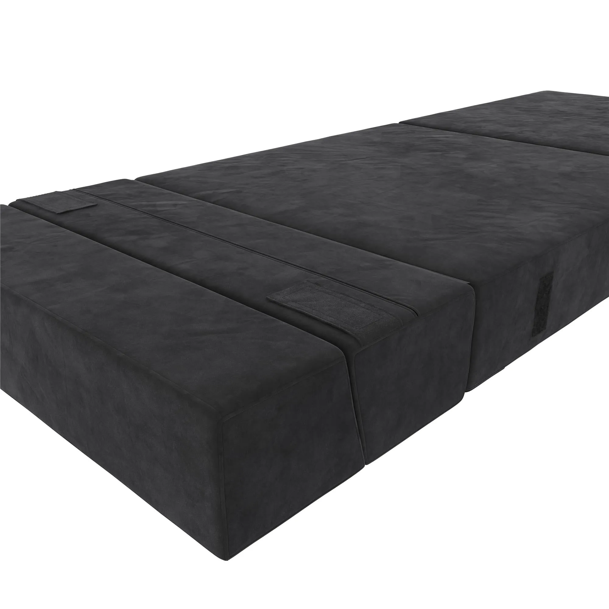 Novogratz The Flower Microfiber Modular Chair & Lounger - Black|Fauteuil modulaire et chaise longue The Flower de Novogratz en microfibre - noir