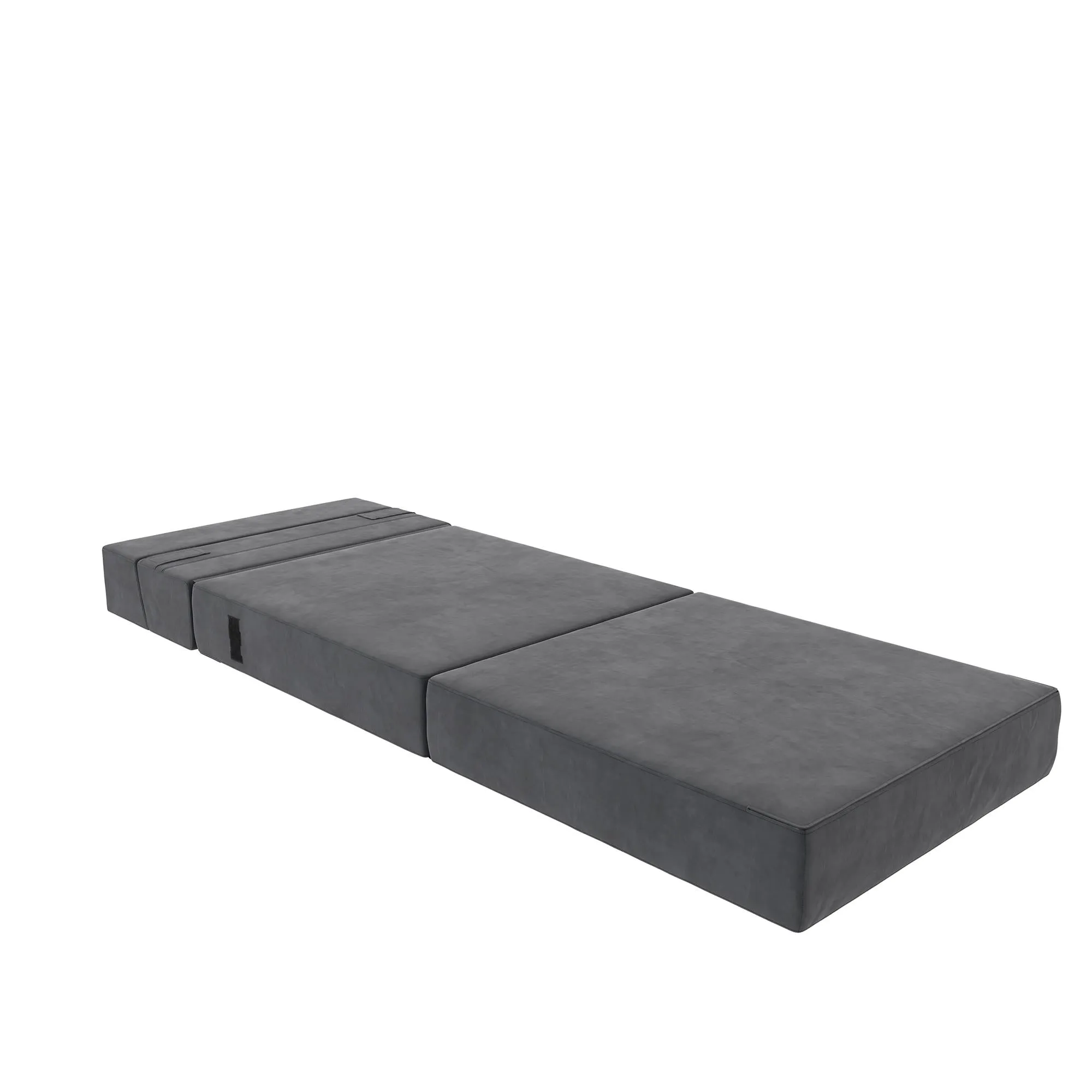 Novogratz The Flower Microfiber Modular Chair & Lounger - Grey|Fauteuil modulaire et chaise longue The Flower de Novogratz en microfibre - gris