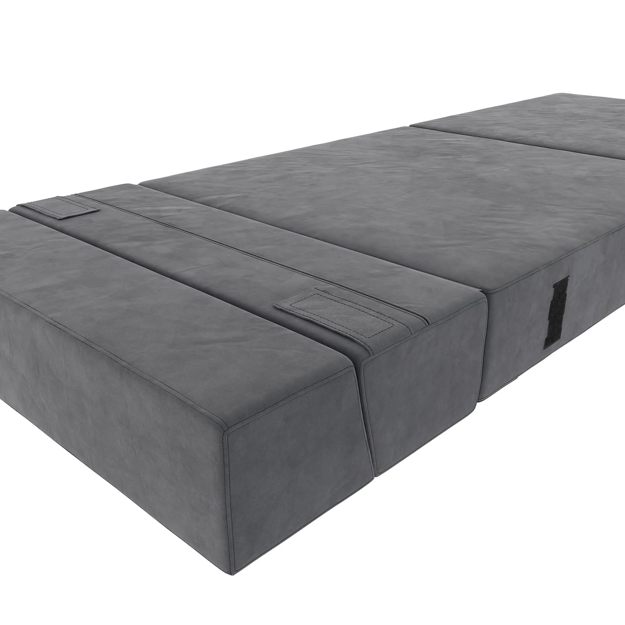 Novogratz The Flower Microfiber Modular Chair & Lounger - Grey|Fauteuil modulaire et chaise longue The Flower de Novogratz en microfibre - gris