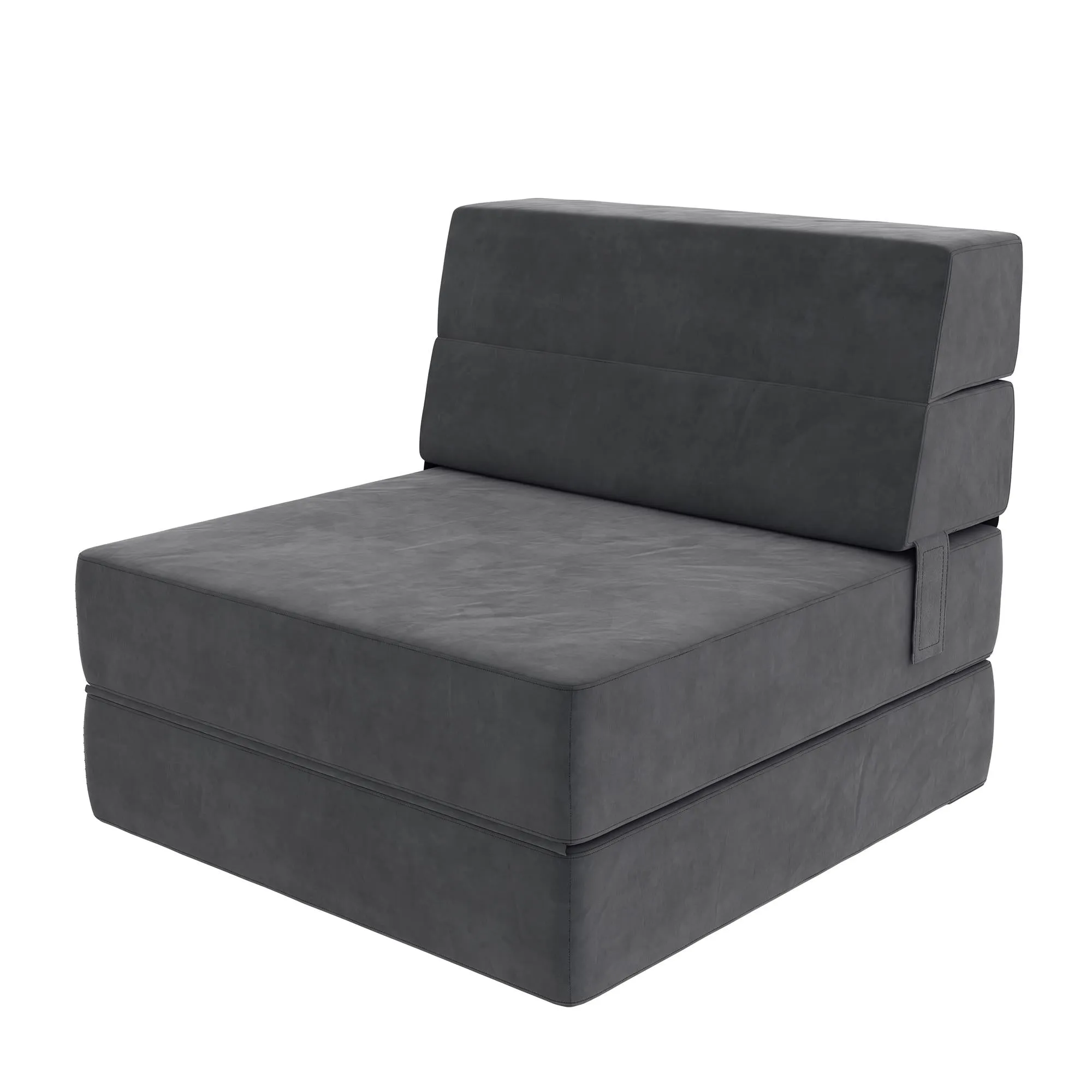 Novogratz The Flower Microfiber Modular Chair & Lounger - Grey|Fauteuil modulaire et chaise longue The Flower de Novogratz en microfibre - gris