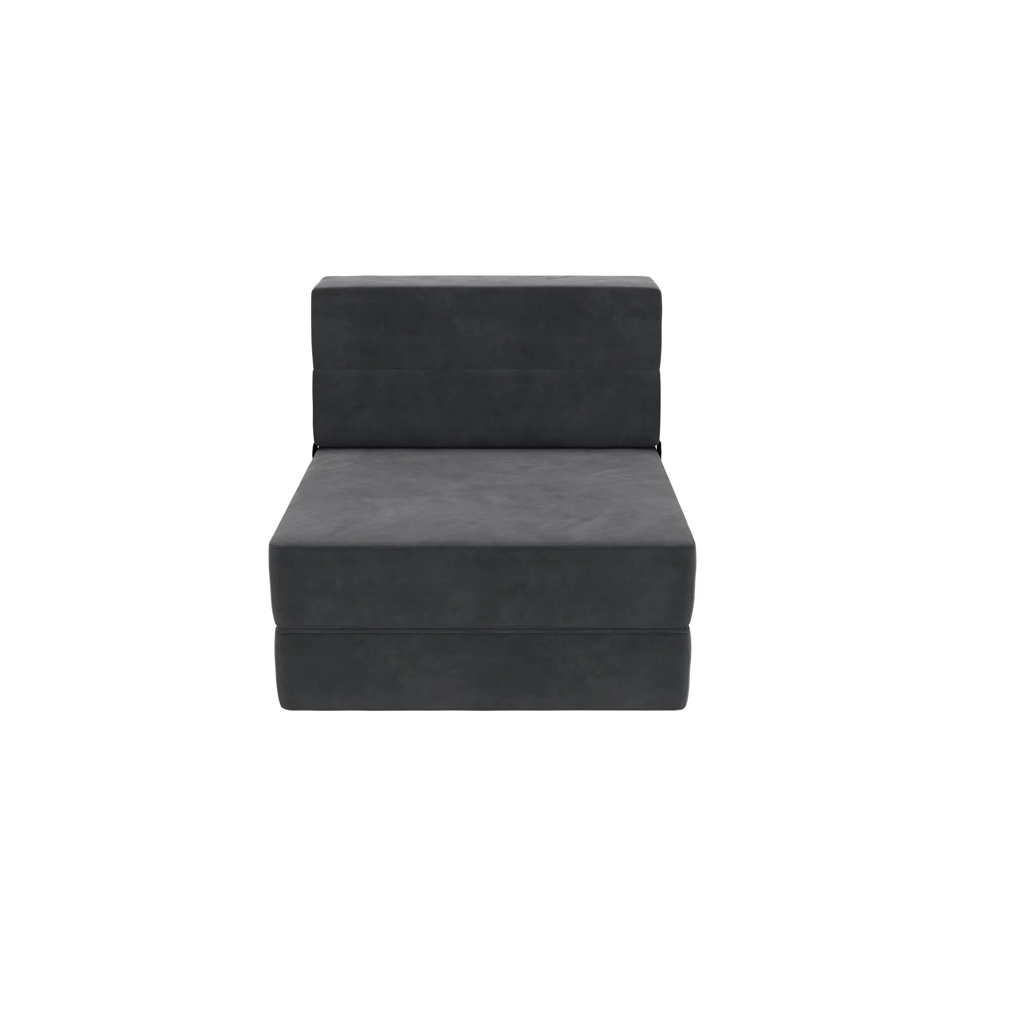 Novogratz The Flower Microfiber Modular Chair & Lounger - Grey|Fauteuil modulaire et chaise longue The Flower de Novogratz en microfibre - gris