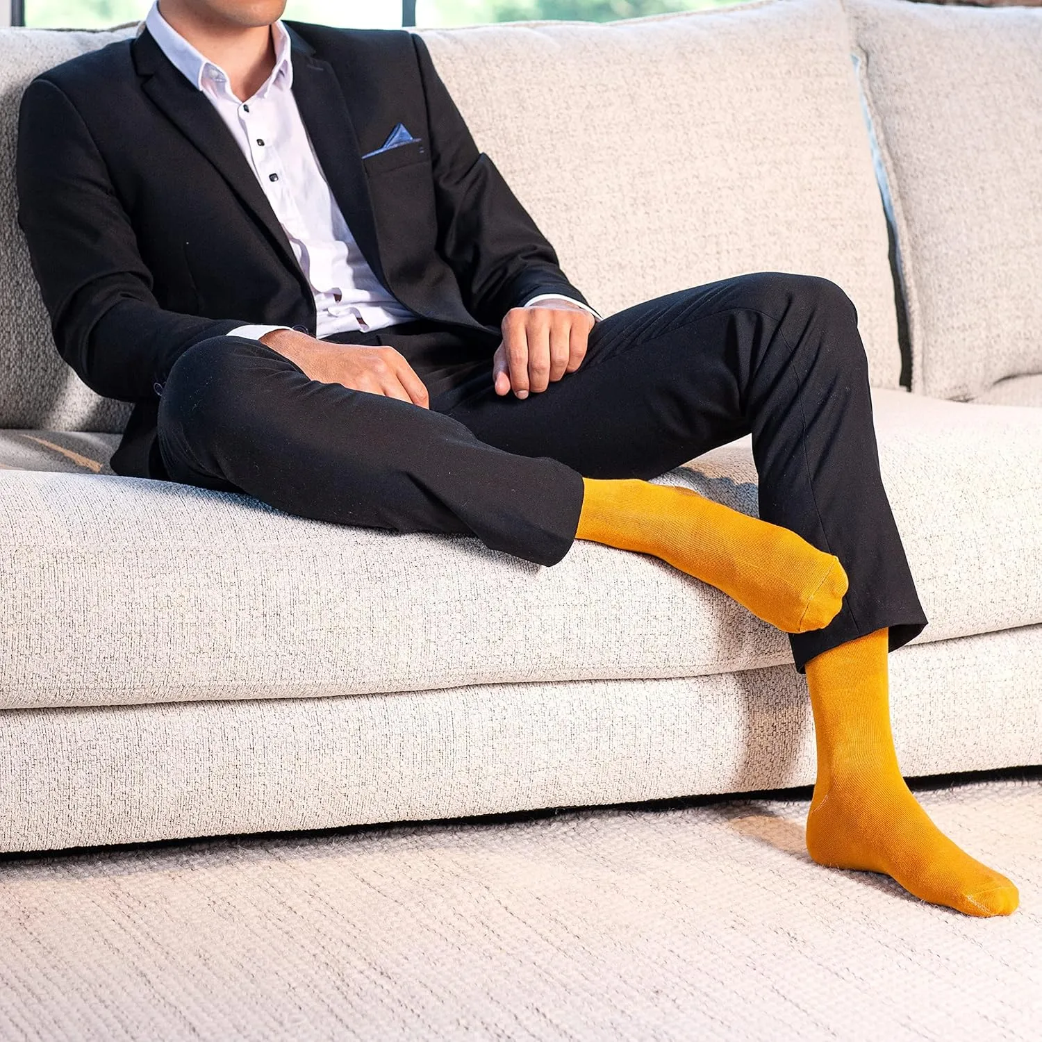 NUDUS UNDERWEAR Bamboo Rayon Classic Dress Socks 5-Pair Gift Box - Very Soft Thin Breathable