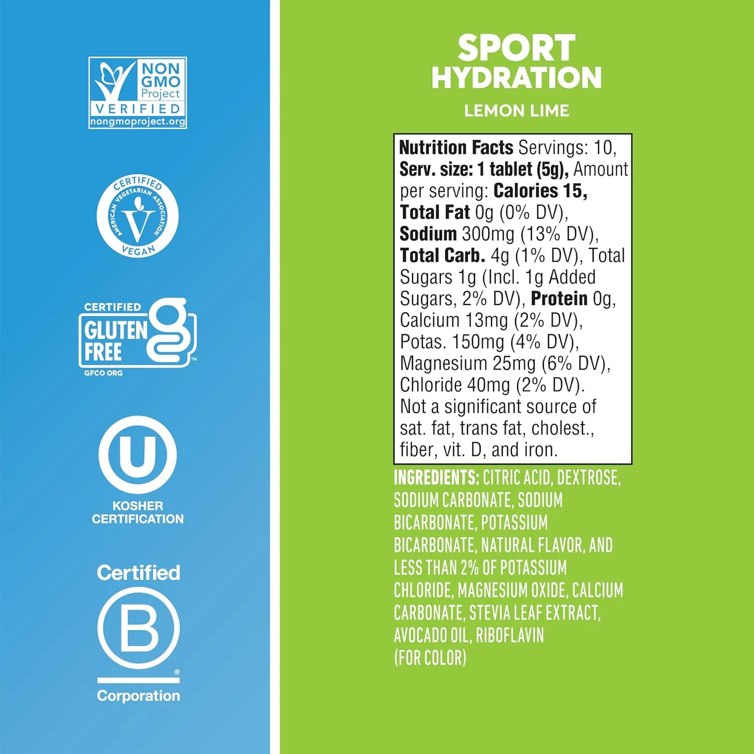 Nuun Sport Electrolyte Tablets with Magnesium, Calcium, Potassium, Chloride & Sodium, Gluten Free & Vegan, Lemon Lime, 4 Pack (40 Servings Total)