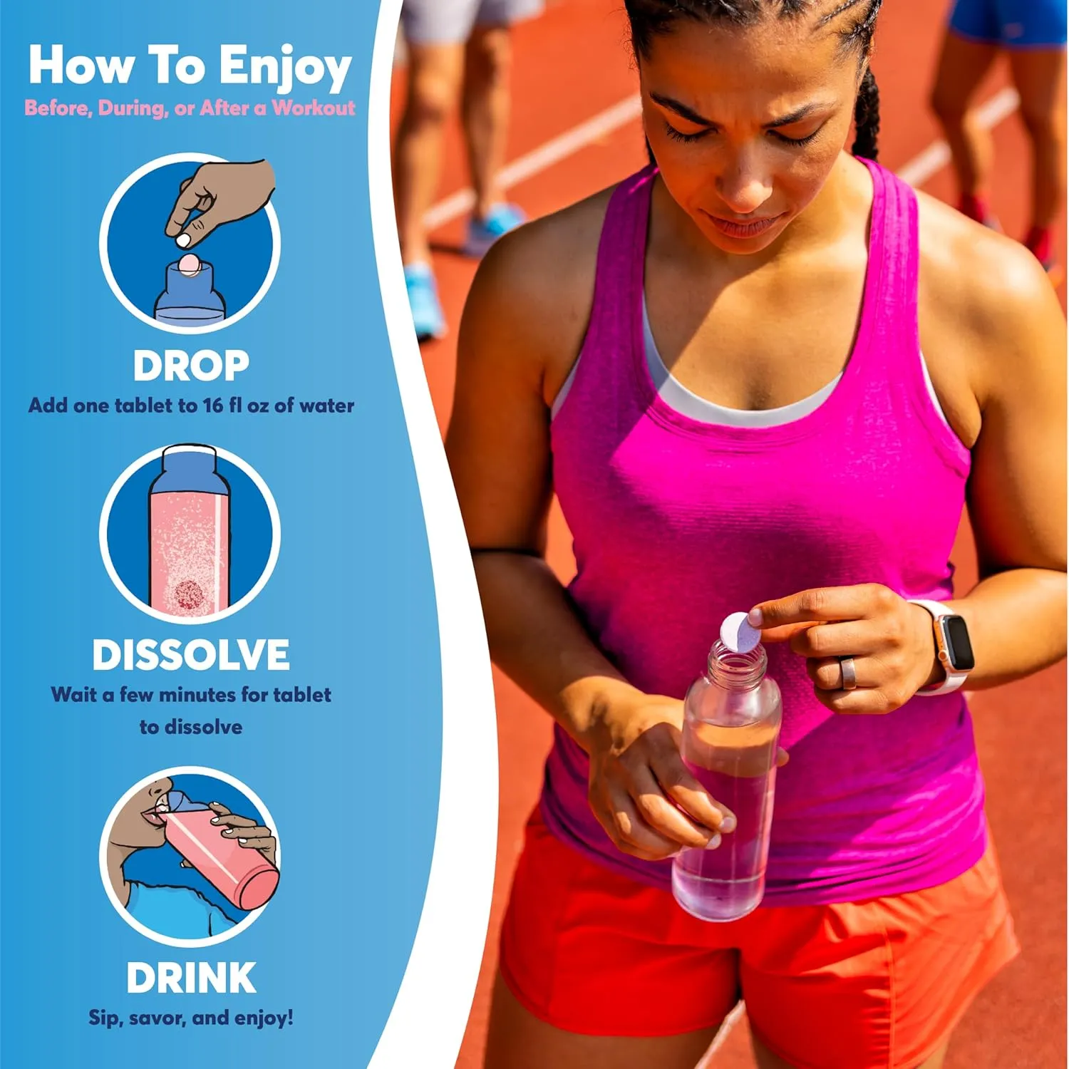 Nuun Sport Electrolyte Tablets with Magnesium, Calcium, Potassium, Chloride & Sodium, Gluten Free & Vegan, Tri-Berry, 4 Pack (40 Servings Total)
