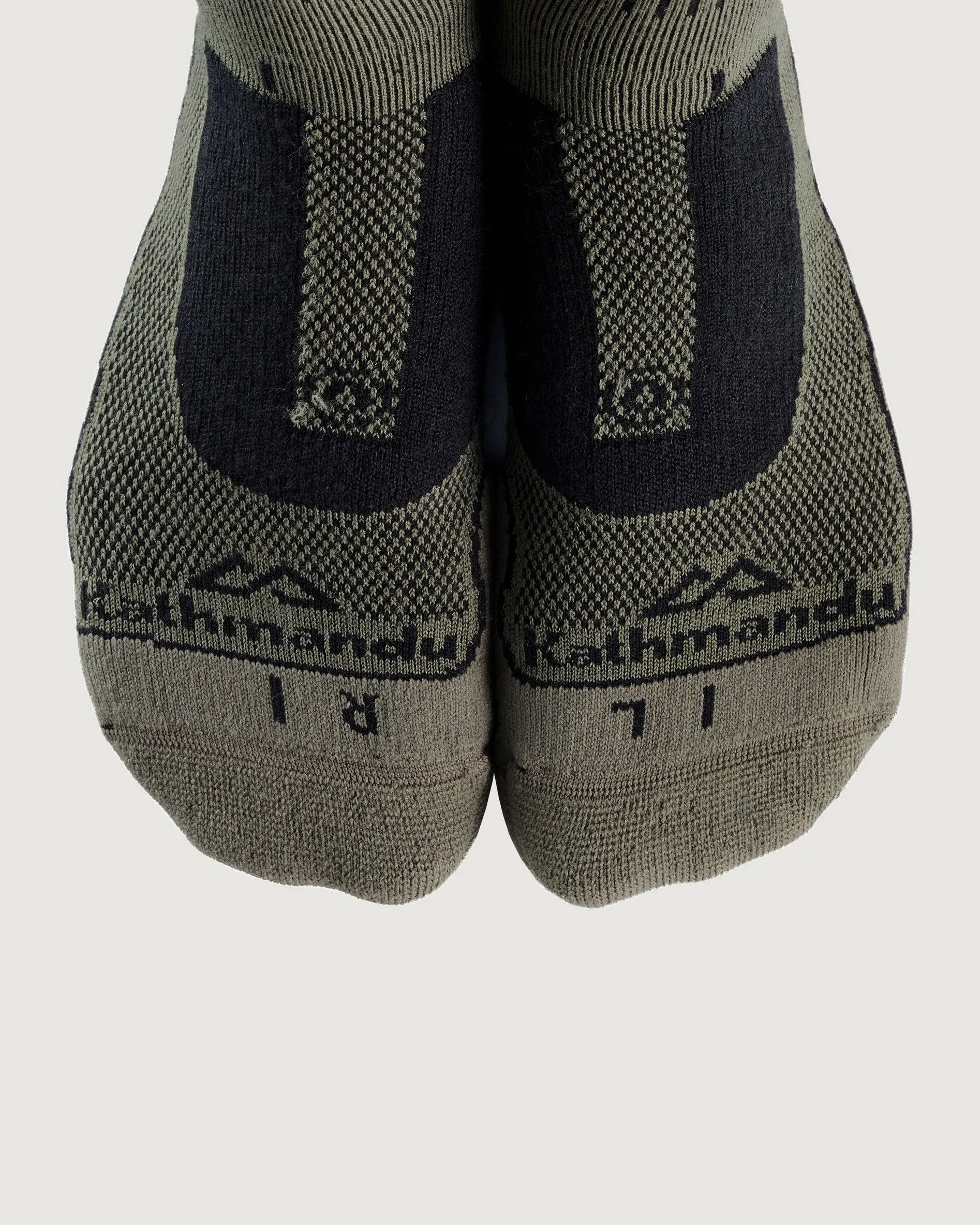 NuYarn Ergonomic Quarter Crew Hiking Socks - Moss