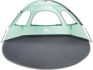 NXONE Beach Tent Sun Shade Shelter for 3/4/6 Person Person with UV Protection, Extended Floor, 3 Mesh Roll Up Windows & 8.0/8.5mm Fiberglass Rods丨Carry Bag Included