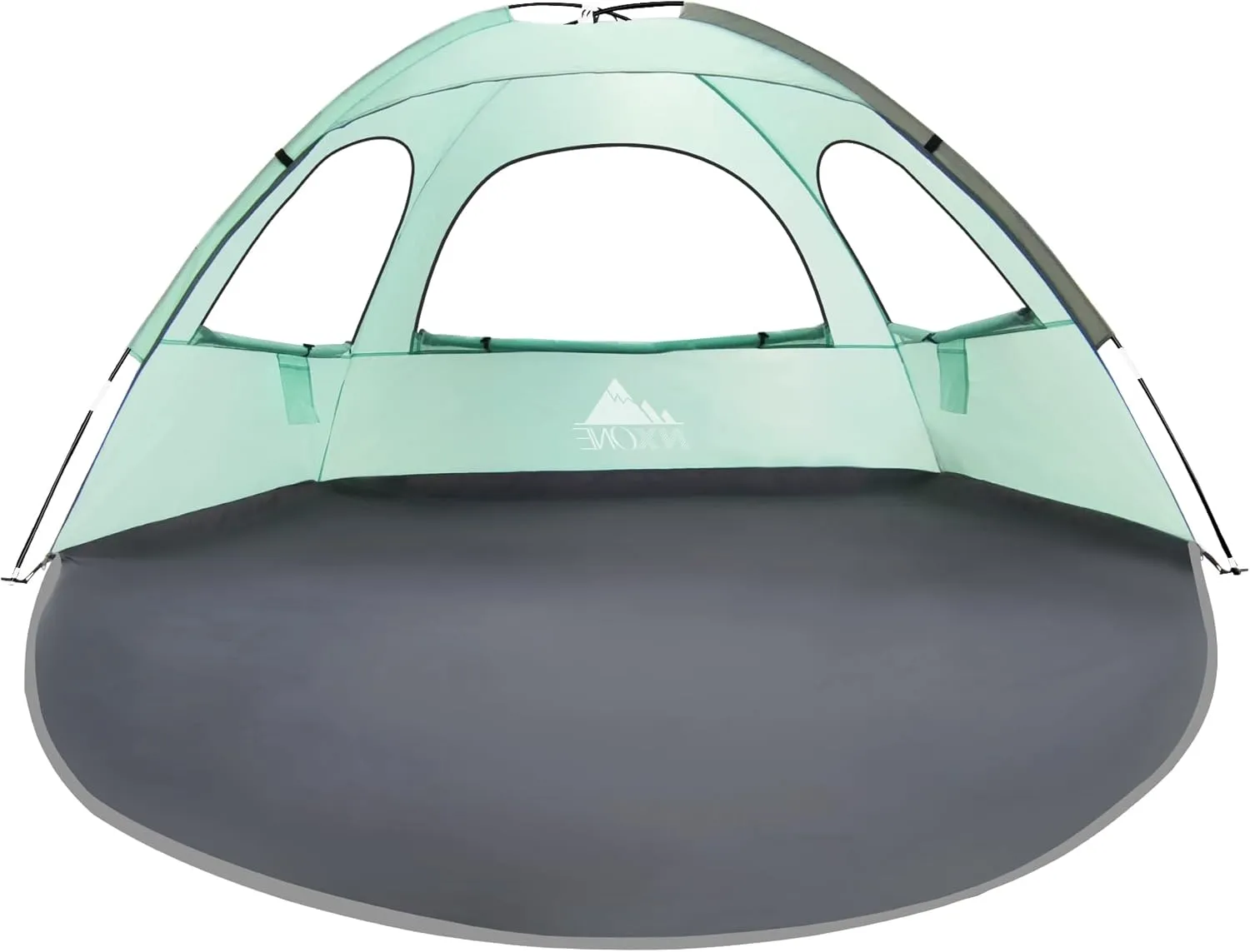 NXONE Beach Tent Sun Shade Shelter for 3/4/6 Person Person with UV Protection, Extended Floor, 3 Mesh Roll Up Windows & 8.0/8.5mm Fiberglass Rods丨Carry Bag Included
