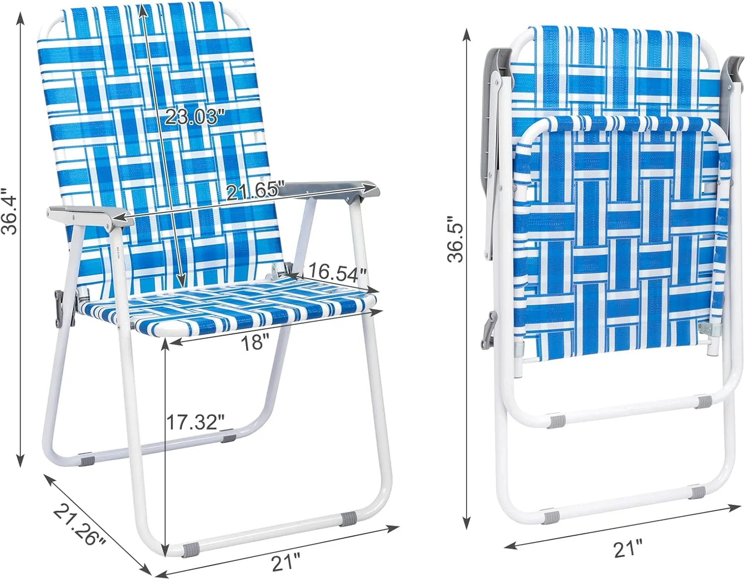 Ochine Classic Folding Backpack Chair - Aluminum Lightweight Portable Foldable Outdoor Camping Beach Chair