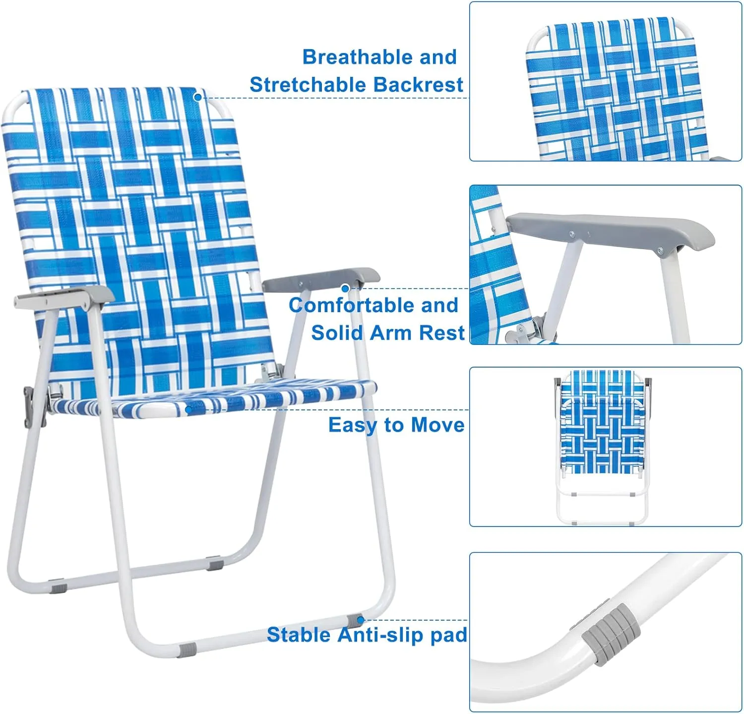 Ochine Classic Folding Backpack Chair - Aluminum Lightweight Portable Foldable Outdoor Camping Beach Chair