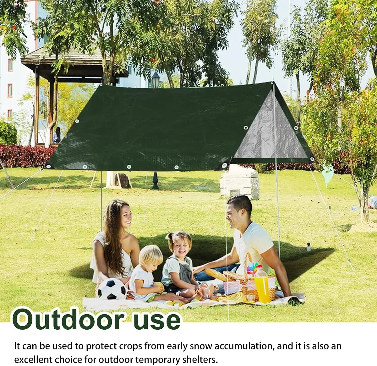 Onarway Poly Tarps Waterproof for Outdoor: Green Tarpaulin 6Mil Thicken 8x10 Ft 2Packs- Anti-UV Waterproof Tarp Cover with Grommets Multipurpose for Boat Pool Roof Camping