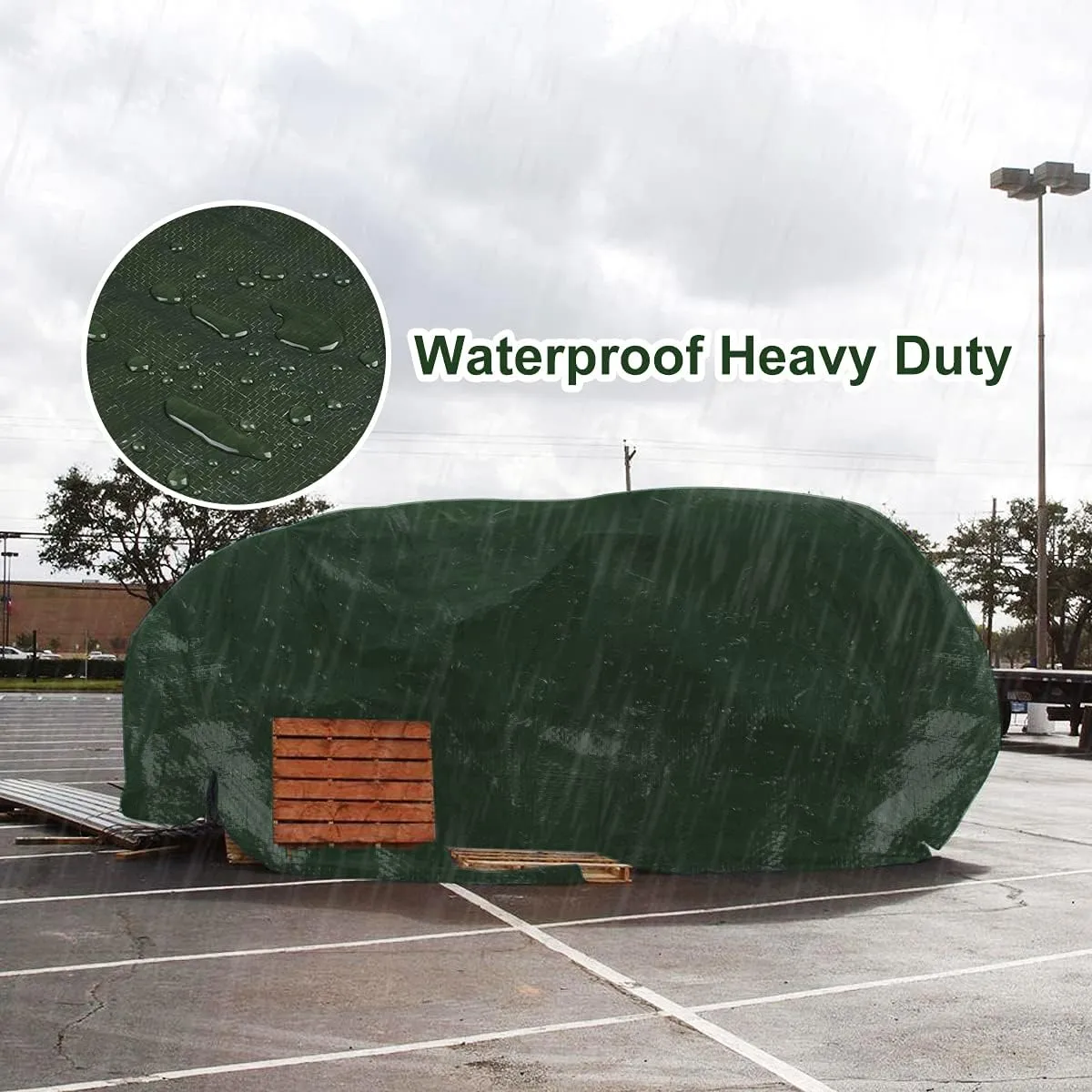 Onarway Poly Tarps Waterproof for Outdoor: Green Tarpaulin 6Mil Thicken 8x10 Ft 2Packs- Anti-UV Waterproof Tarp Cover with Grommets Multipurpose for Boat Pool Roof Camping
