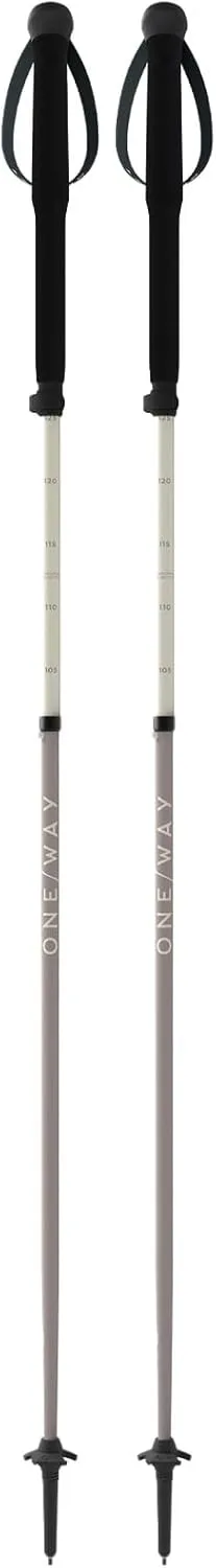 ONE WAY MTX AL Vario Lite Outdoor Durable Versatile Compact Foldable Adjustable Length 105-125 Cm Aluminum Trekking Poles with Carbide Tip & Replaceable Basket - Pair