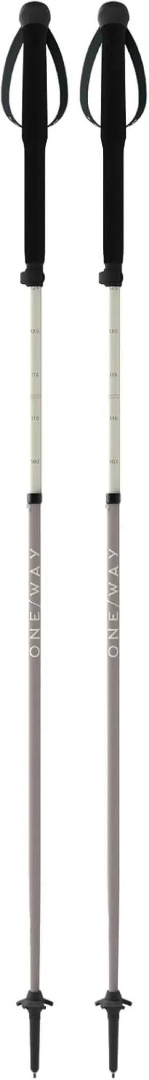 ONE WAY MTX AL Vario Lite Outdoor Durable Versatile Compact Foldable Adjustable Length 105-125 Cm Aluminum Trekking Poles with Carbide Tip & Replaceable Basket - Pair
