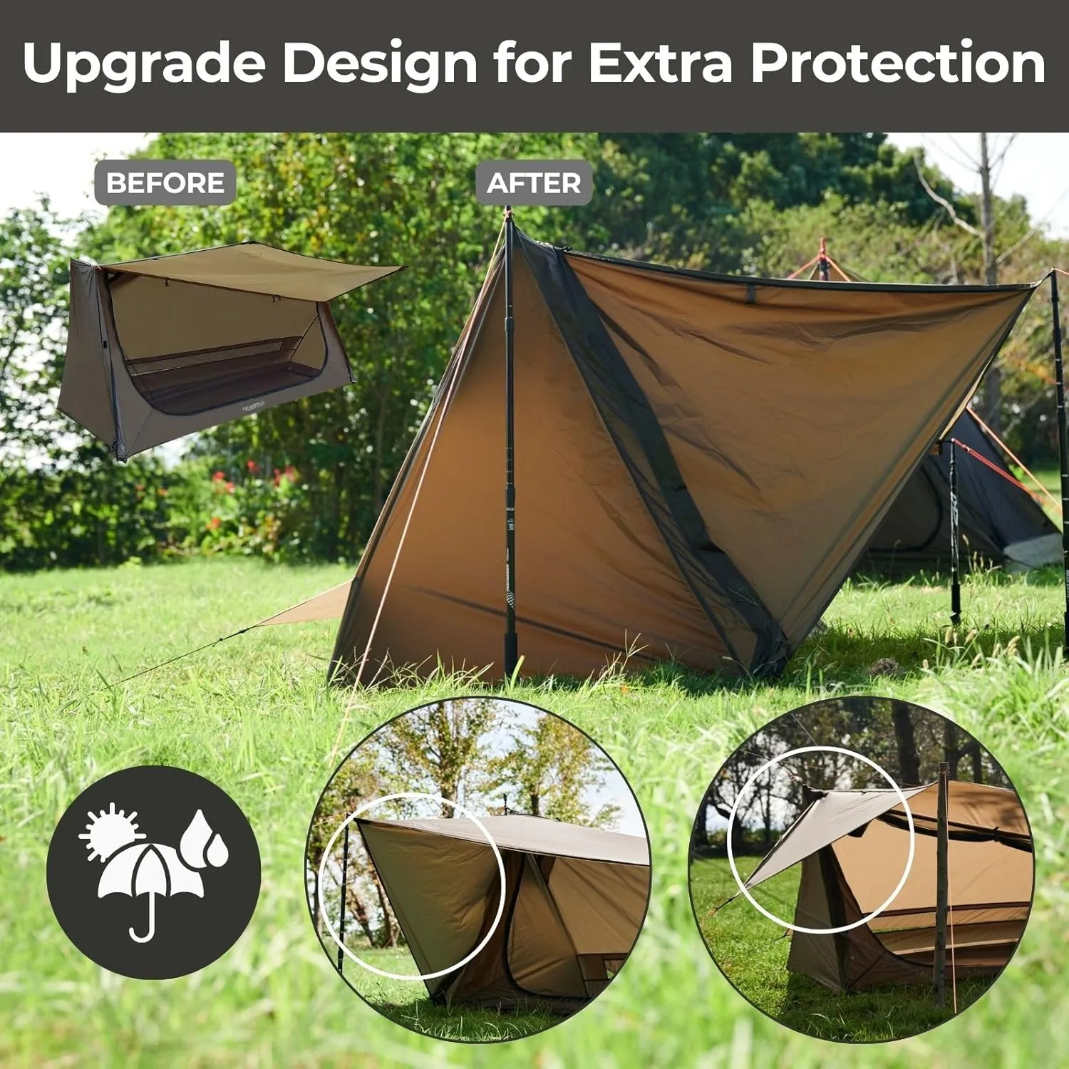 onewind 3 Season Backpacking Tent for Single Person, Ultralight Waterproof Silnylon Lightweight 1 Person Bushcraft Bivy Tent for Camping Backpacking Hiking, NO Trekking Pole