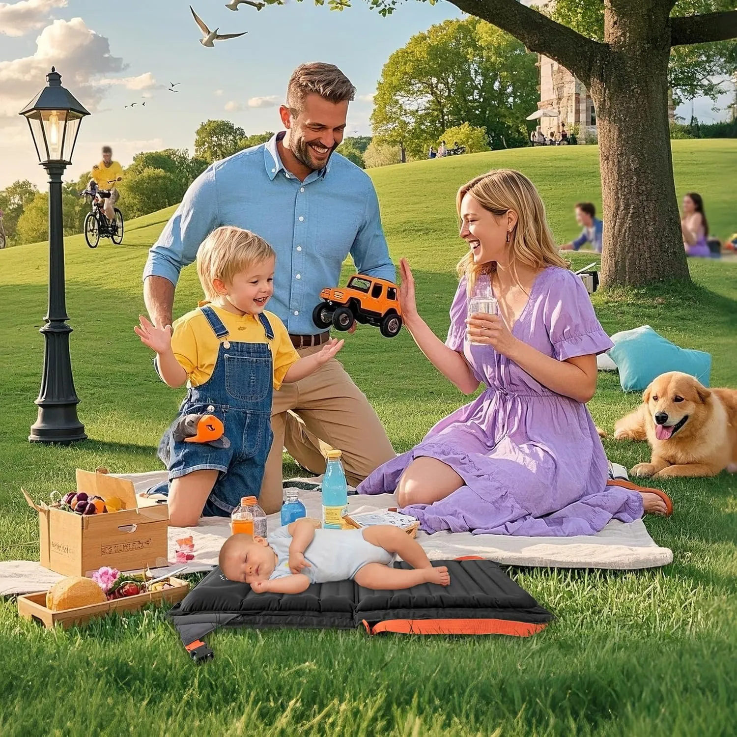 ONTYZZ Inflatable Portable Stadium Seat Waterproof Cushion with Backrest Lightweight Padded Seat Cushion for Camping