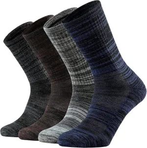 Ortis Men's Merino Wool Cushion Crew Socks with Moisture Wicking Control Light Weight Breathable for Outdoor Hiking Cycling