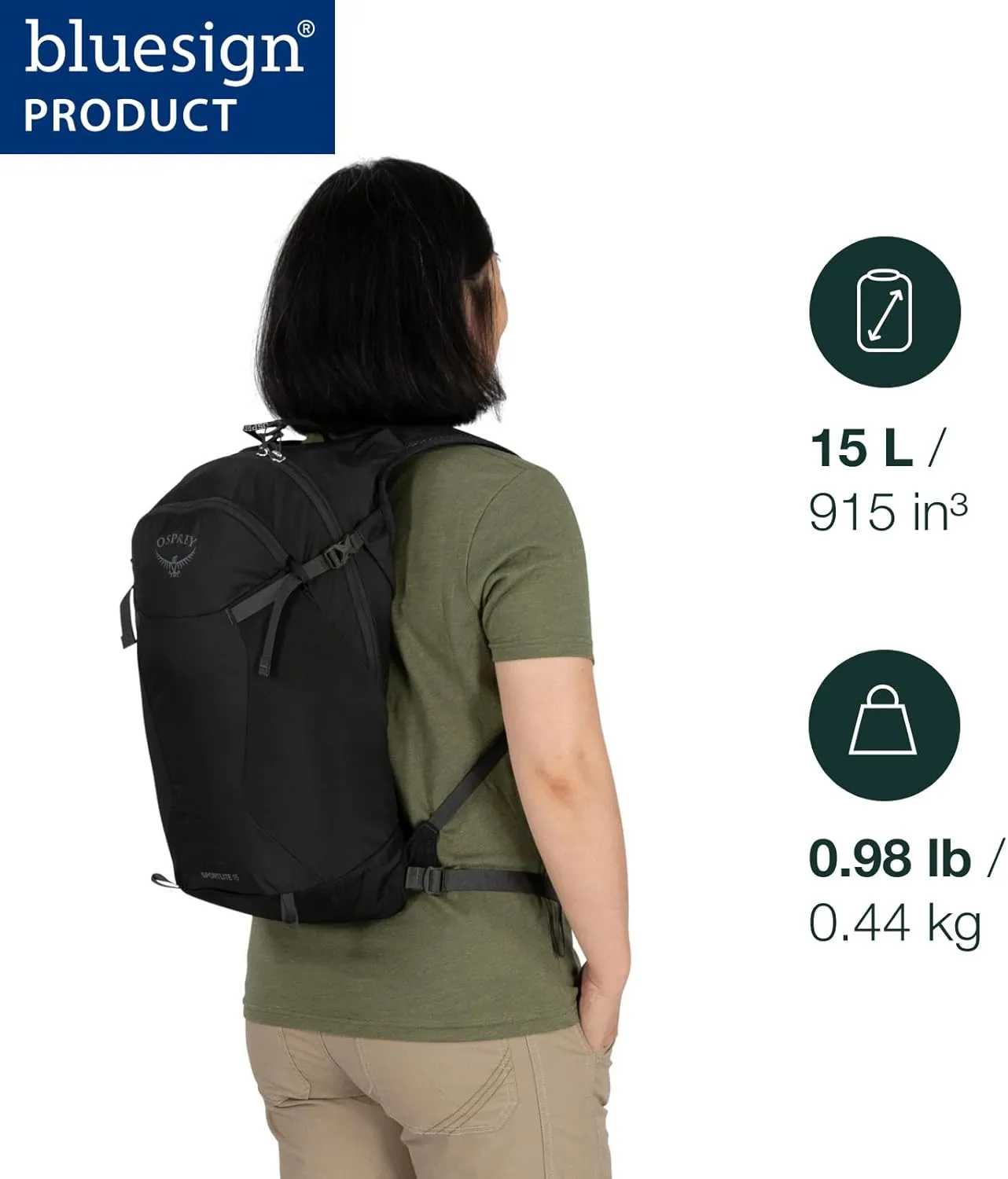 Osprey Sportlite 15L Unisex Hiking Backpack, Blue Sky