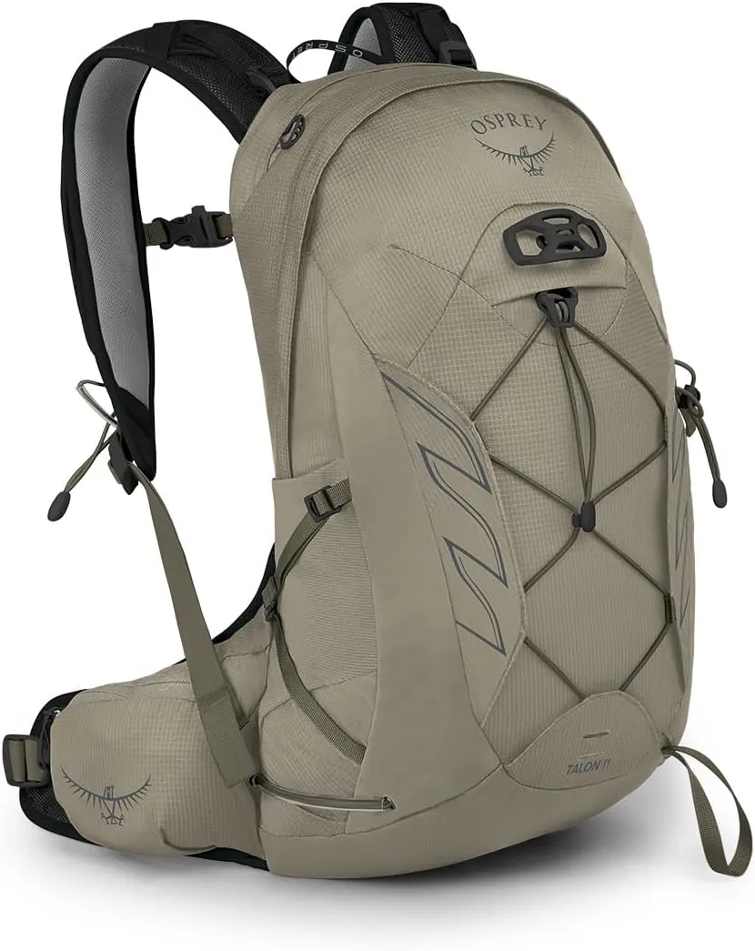 Osprey Talon 11L Men's Hiking Backpack with Hipbelt, Sawdust/Earl Grey, L/XL