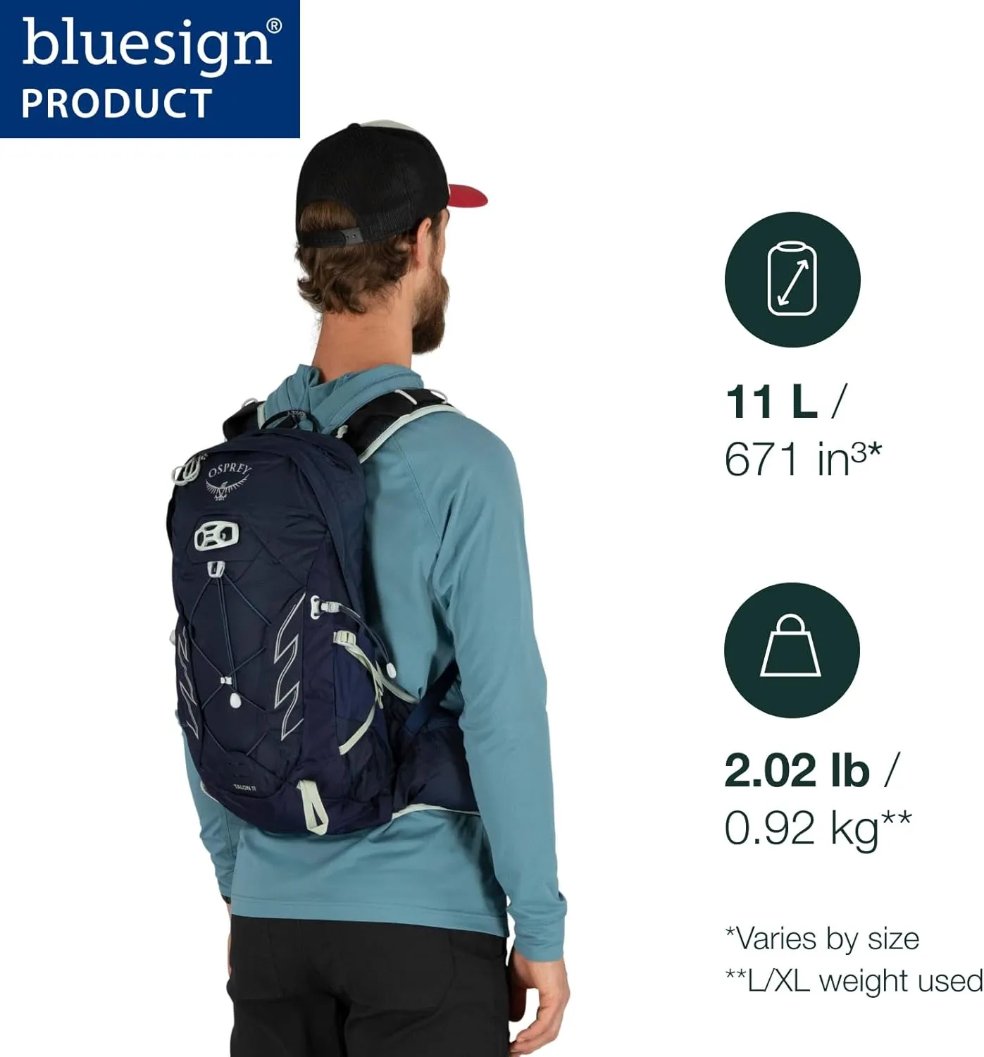Osprey Talon 11L Men's Hiking Backpack with Hipbelt, Sawdust/Earl Grey, L/XL