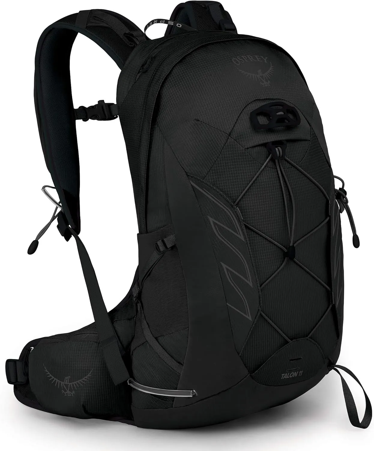 Osprey Talon 11L Men's Hiking Backpack with Hipbelt, Stealth Black, S/M