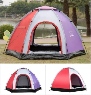 Outdoor 5-6 People Pop-Up Camping Tent Waterproof UV Proof Beach Sunshade Shelter