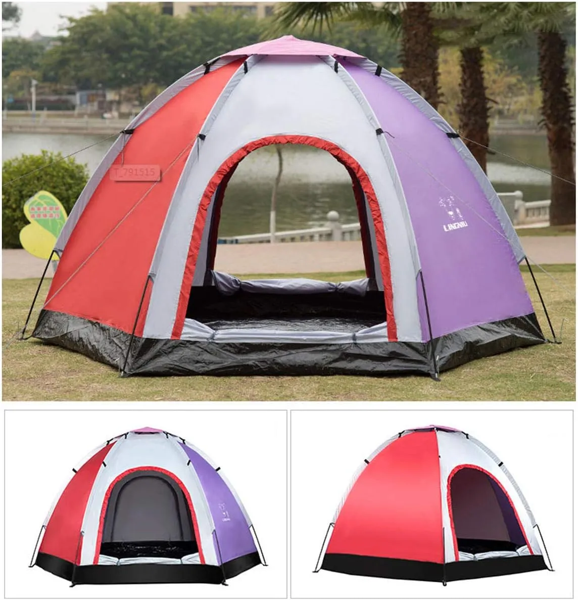 Outdoor 5-6 People Pop-Up Camping Tent Waterproof UV Proof Beach Sunshade Shelter