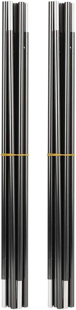 Outdoor Aviation Aluminum Tent Building Supporting Rod Pole Double Tarp Poles Family Tent Stakes Support Bar for Hiking Camping Gold, 2 Sets 9 Sections Tent Pole, 2 Sets 9 Sections Tent Pole, Out