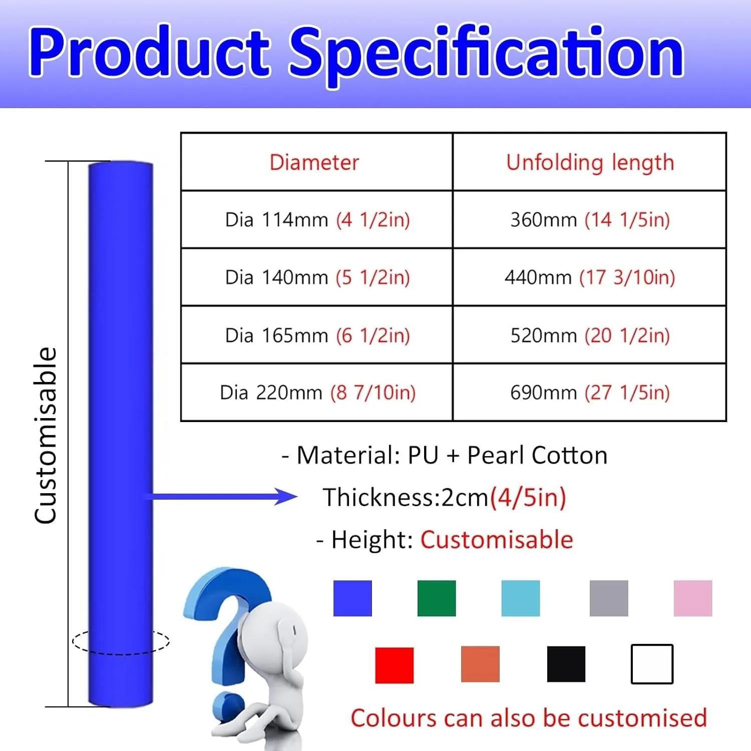 Outdoor Basketball Hoop Padding Cushion with Nylon Fastener, Round Basketball Pole Pad Fit Dia 4 5 6 8 In Metal/ Cement Post/ Column/ Pipe, Foam Garage Pole Pads Shock Absorbing(Black,Dia 220mm (8 7/1
