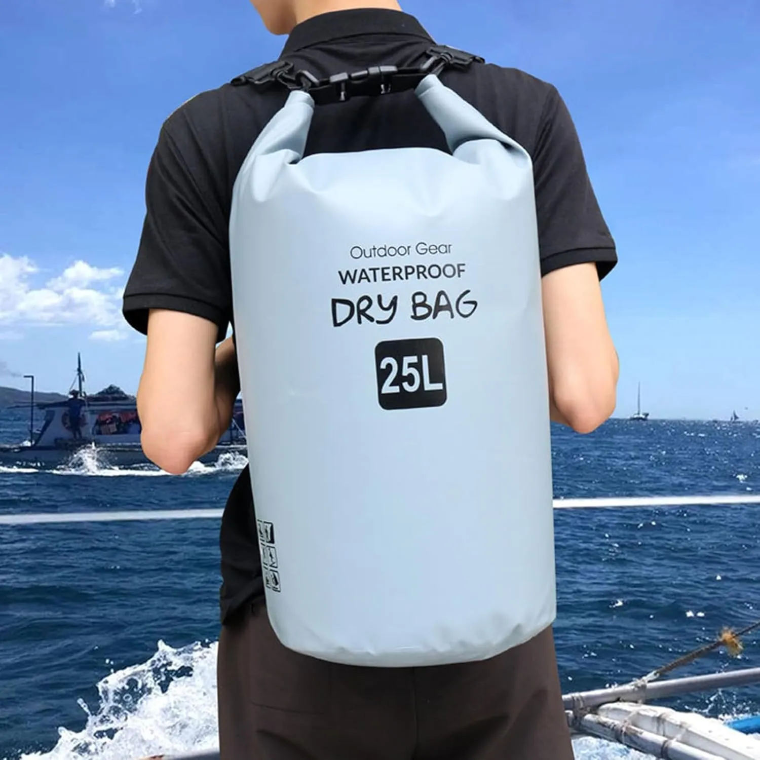 Outdoor Beach Buckled Storage Sacks Waterproofs Dry Bag Swimming Bag Floating Bags for Camping Hiking Trekking, Blue, 20L