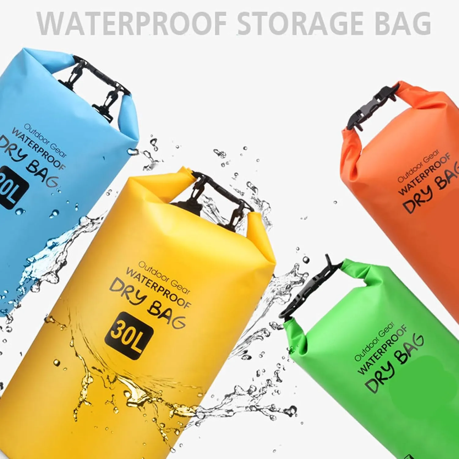 Outdoor Beach Buckled Storage Sacks Waterproofs Dry Bag Swimming Bag Floating Bags for Camping Hiking Trekking, Blue, 20L