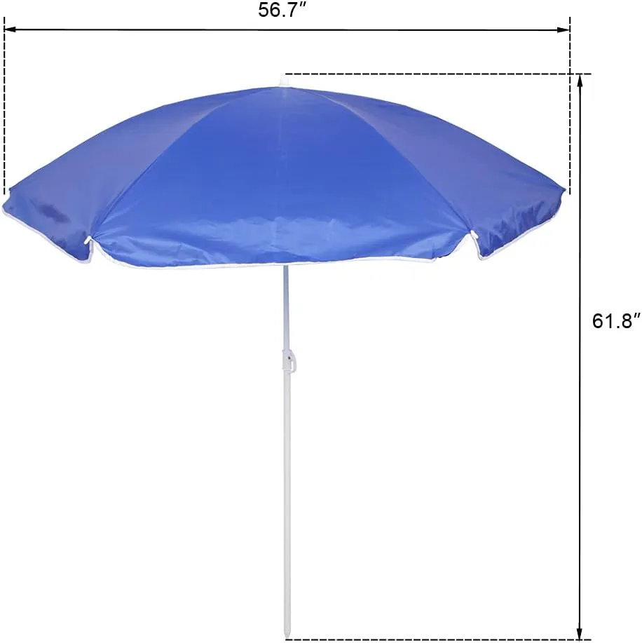 Outdoor Beach Portable Lawn Chair,2-Seat Lightweight Folding Chair for Adults,Folding Beach Chair,Portable Foldable Camping Chair,with Removable Sun Umbrella,for Patio Pool Yard Garden (Blue)
