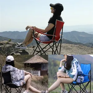 Outdoor Camp Chairs, Camping Folding Chair with Armrests Portable Bench for Fishing Beach Garden Tourist Lounge Stool Lawn Chairs Adults(Red)