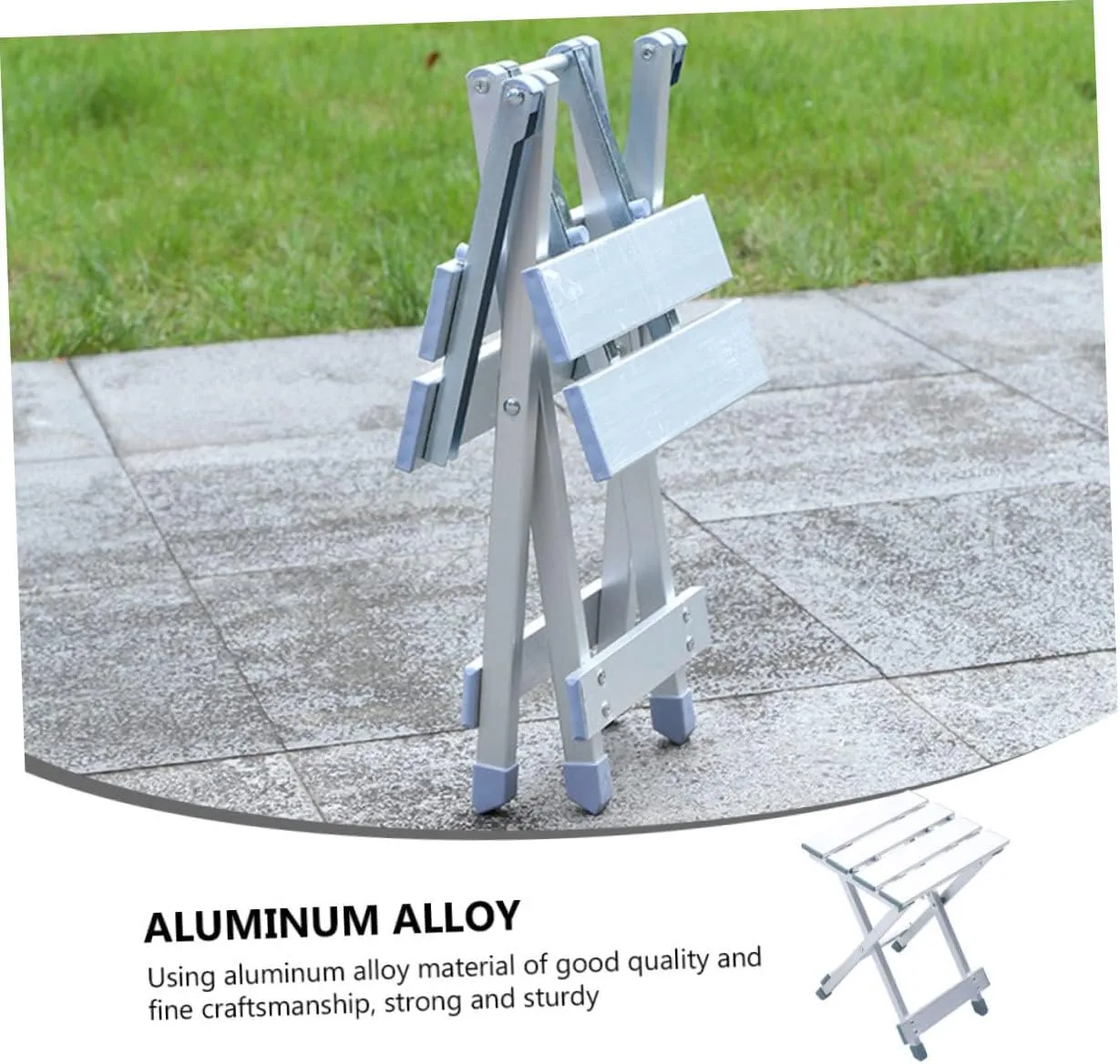 Outdoor Camping Chair Aluminum Alloy Stool Strong Load-Bearing Capacity Simple and Practical for Kitchen and Garden