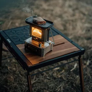 Outdoor Camping Storage Table Includes Lamp Pole Combination Table Multifunctional Lightweight Portable Foldable Table (B)