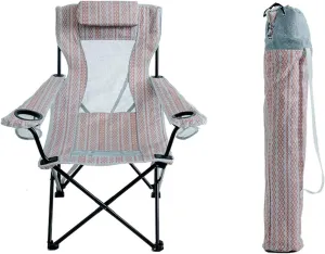Outdoor Chair Folding Camping Chair Folding Beachchair with Carrying Bag Portable Heavy Duty Fishing Seat Lazy Lounge Chair Backrest Mesh Lunch Break Stool Camping Chair Foldable Chair