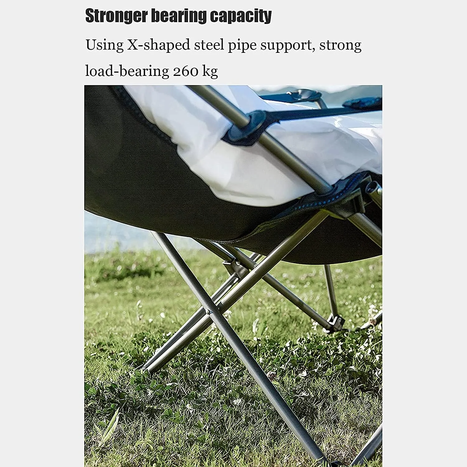 Outdoor Chair Folding Camping Chair Outdoor Folding Chair Portable Lawn Folding Seat Armchair with Cup Holder Pillow and Carry Bag Leisure Recliner Stool Camping Chair Foldable Chair