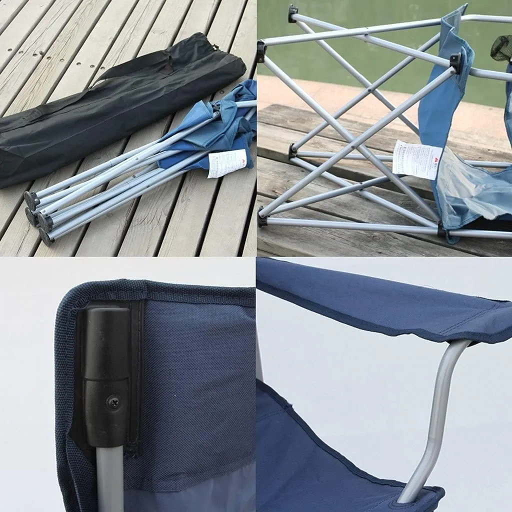 Outdoor Chair Folding Camping Chair Padded Camping Chairs Outdoor Folding Armchair with Cup Holder Beach Fishing Chair Portable Leisure High Backrest Chair Camping Chair Foldable Chair