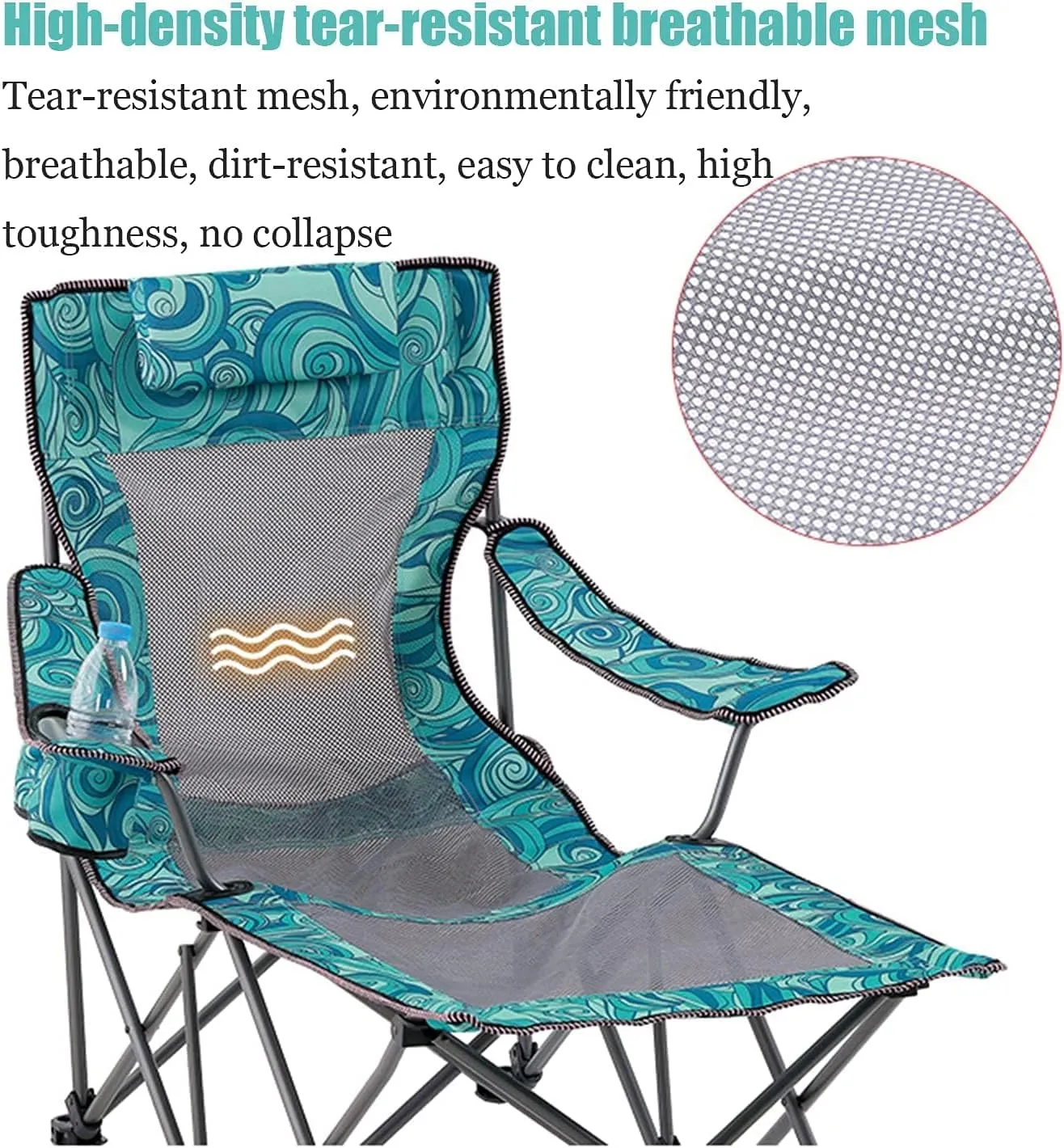 Outdoor Chair Folding Camping Chair Portable Camping Chair With Footrest Mesh Backrest Folding Reclining Lunch Break Bed Sitting Lying Dual-Purpose Beach Seat Camping Chair Foldable Chair ( Color : D