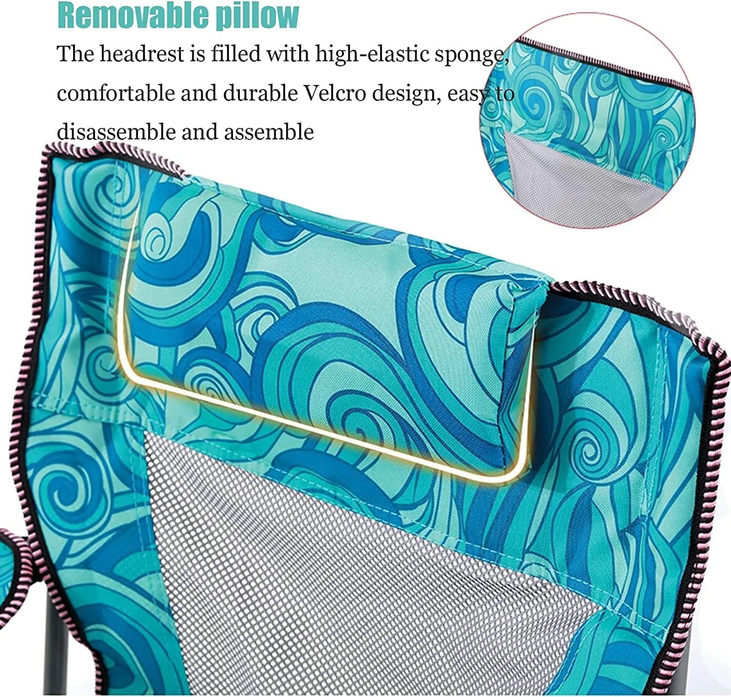 Outdoor Chair Folding Camping Chair Portable Camping Chair with Footrest Mesh Backrest Folding Reclining Lunch Break Bed Sitting Lying Dual-Purpose Beach Seat Camping Chair Foldable Chair