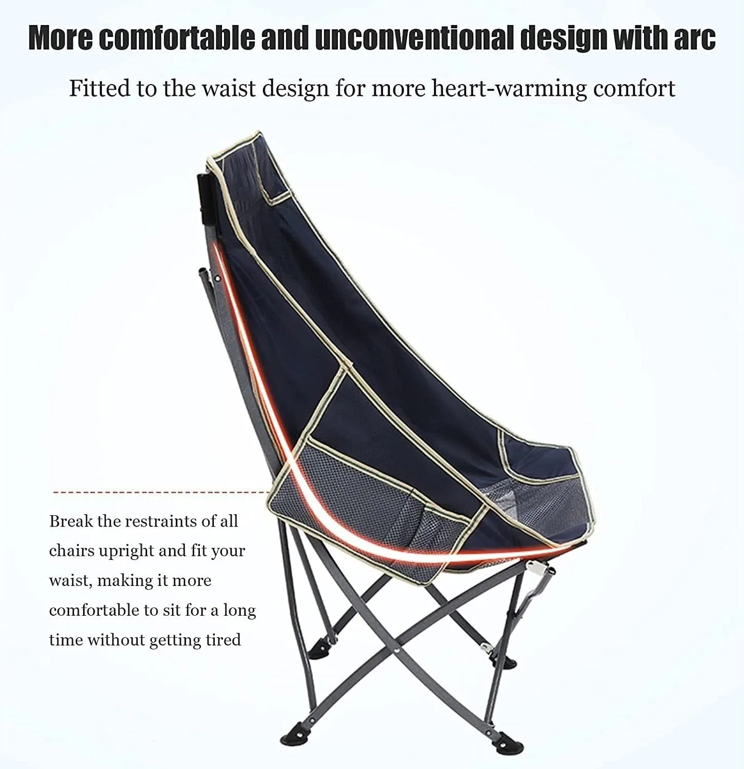 Outdoor Chair Folding Camping Ultralight with Backrest Leisure Beach Seat Mesh External Hanging Bag Portable Backpack Foldable