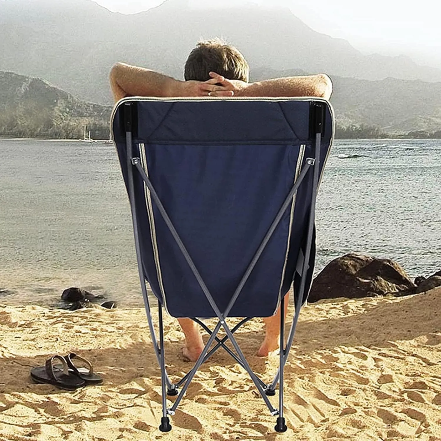 Outdoor Chair Folding Camping Ultralight with Backrest Leisure Beach Seat Mesh External Hanging Bag Portable Backpack Foldable