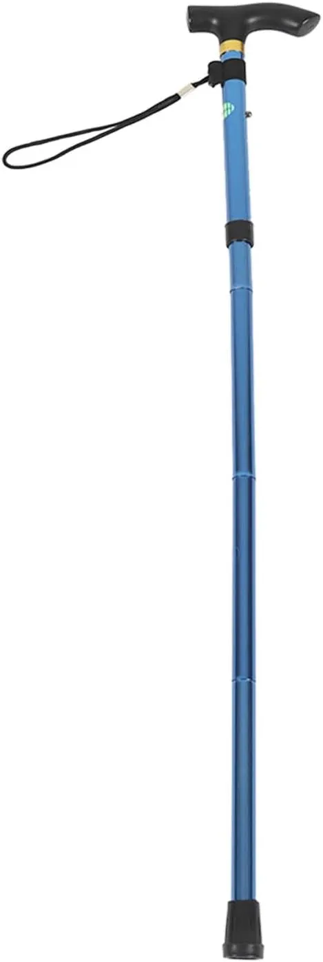 Outdoor Collapsible Aluminum Alloy Walking Stick, Senior Balance Hiking Pole, Adjustable Lightweight and Non-Slip Cane for All Terrain