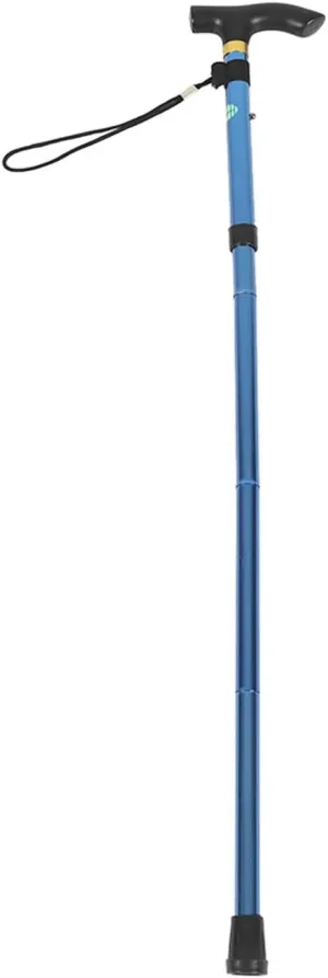Outdoor Collapsible Aluminum Alloy Walking Stick, Senior Balance Hiking Pole, Adjustable Lightweight and Non-Slip Cane for All Terrain