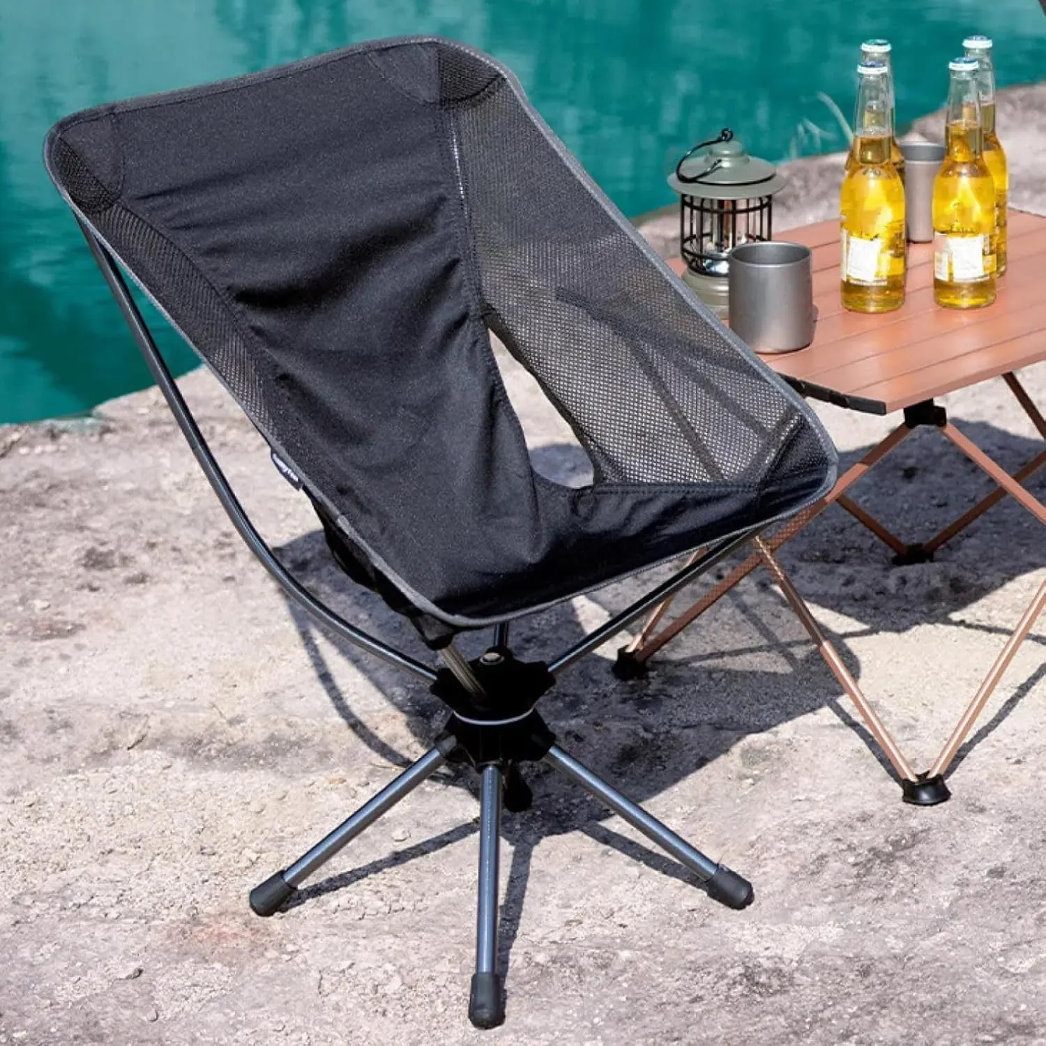Outdoor Folding Camping Space Chair Swivel Chair Moon Chair Beach Chair mesh Portable Chair