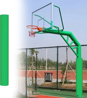 Outdoor Garage Pole Protector Padding - Orange Blue Red, UV-resistant Basketball Hoop Safety Pad Fit 4" 5" 6" 8" Post/ Poles, Gym/ Community/ Canopy Playground Pole Pads(Green,Dia 140mm (5 1/2in))