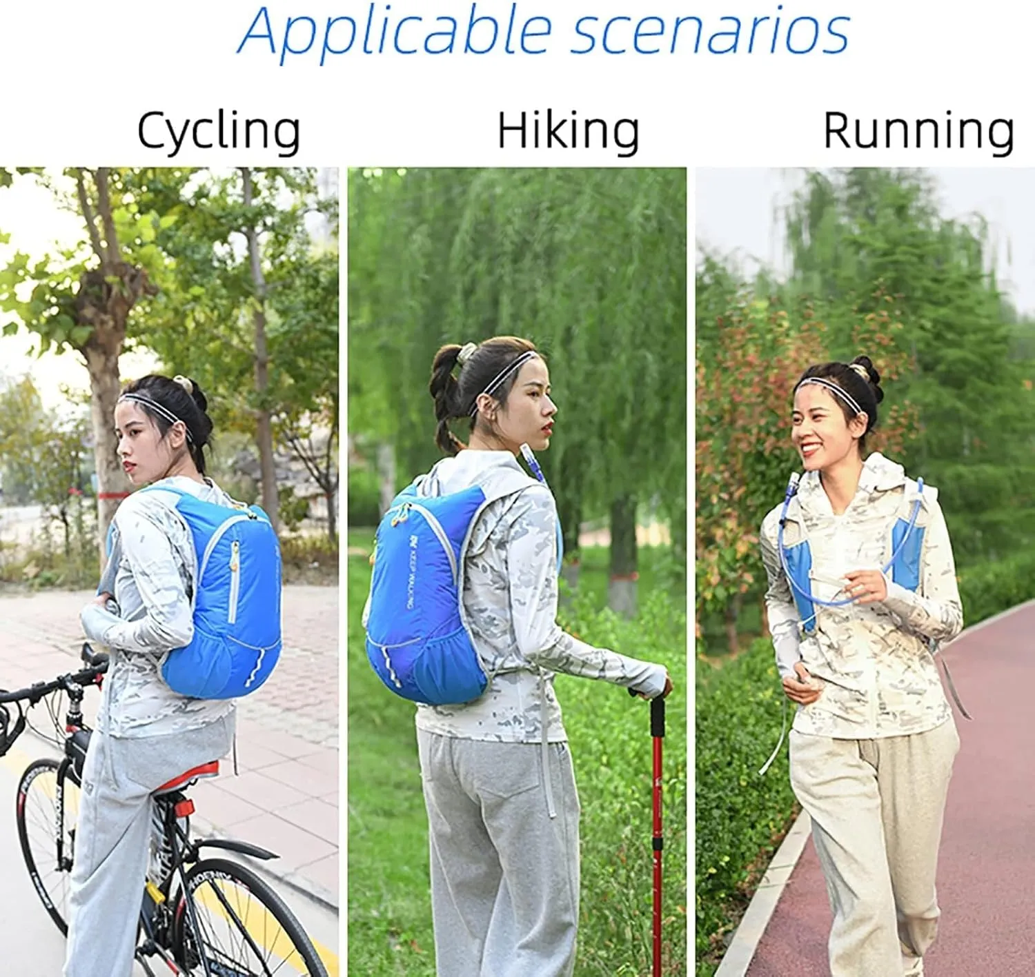 Outdoor Hydration Backpack Vest, 2L Water Bladder, Waterproof, Reflective, Lightweight Sports Running Cycling Hiking Daypack, Green