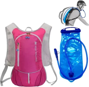Outdoor Hydration Backpack Vest, 2L Water Bladder, Waterproof, Reflective, Lightweight Sports Running Cycling Hiking Daypack, Green