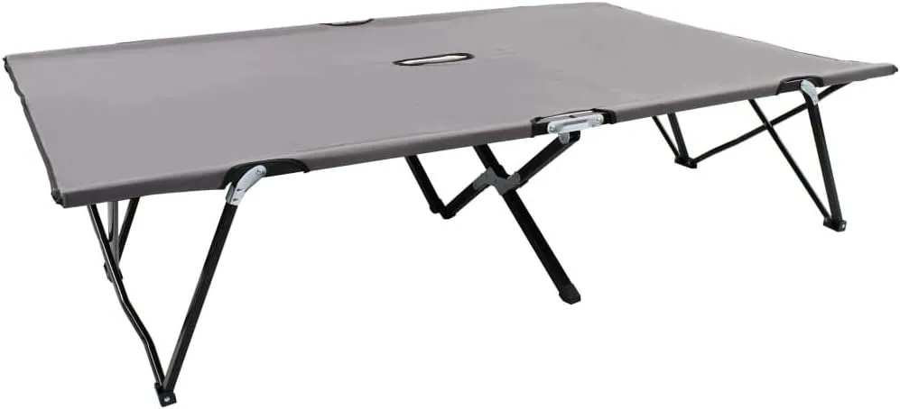 Outdoor Lounge Chair, Chaise Lounge for Patio & Lawn, Outdoor Patio Furniture,Pool Lounge Chairs,for Camping, Lakeside, Two Person Folding Sun Lounger Gray Steel